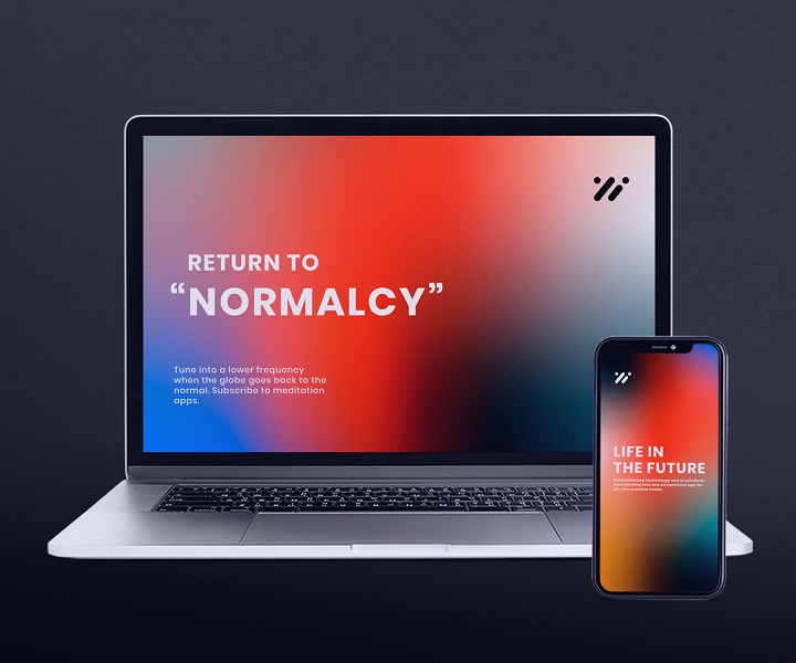 Example of meditation app on the phone and laptop